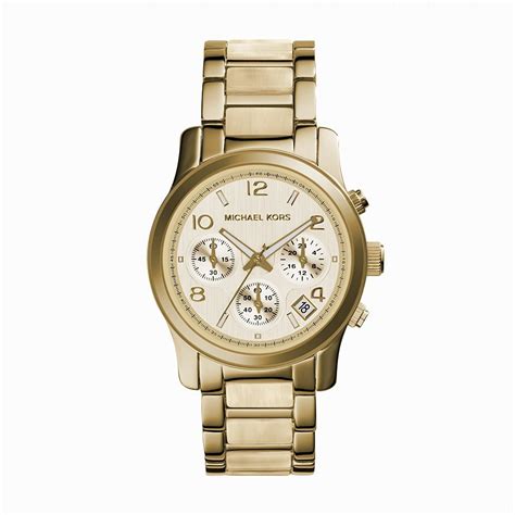 michael kors gold plated chronograph watch